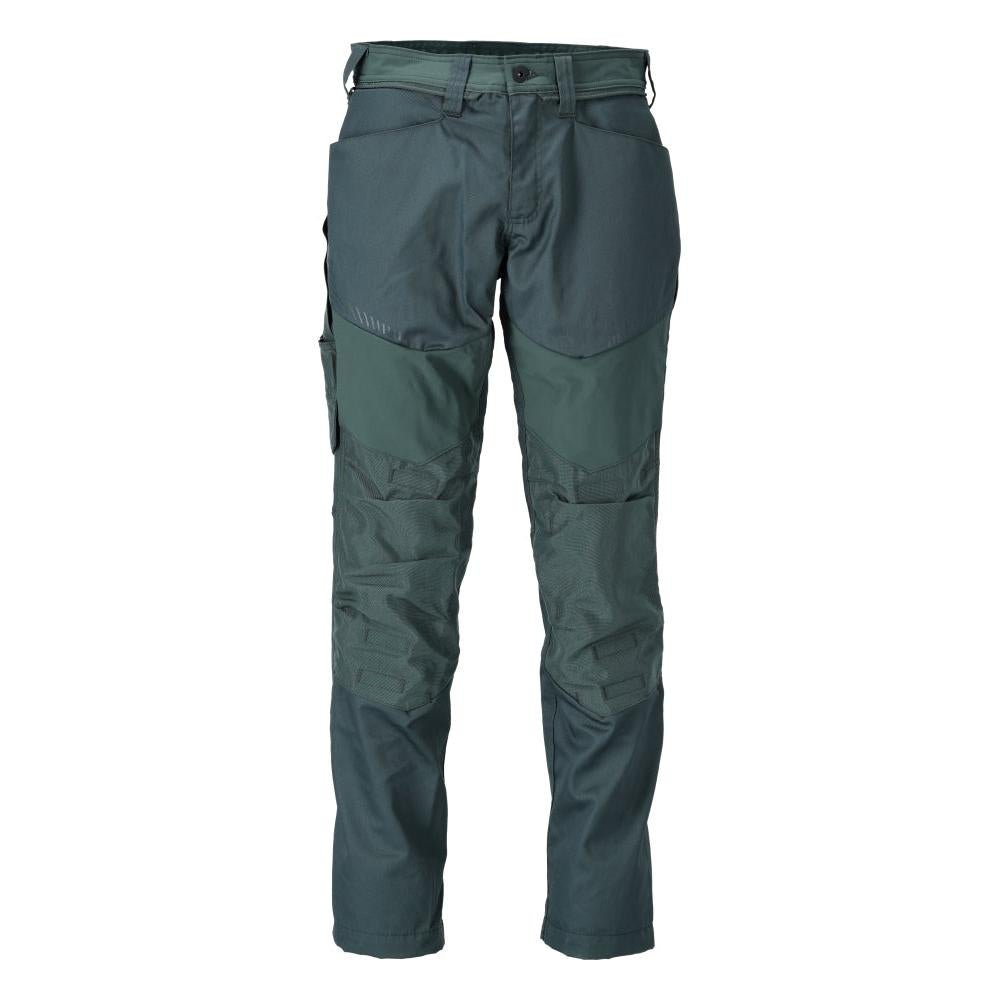 Pantaloni cu buzunare la genunchi, verde pădure
