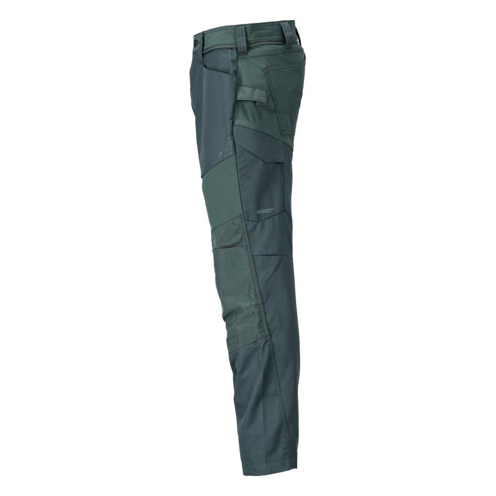 Pantaloni cu buzunare la genunchi, verde pădure