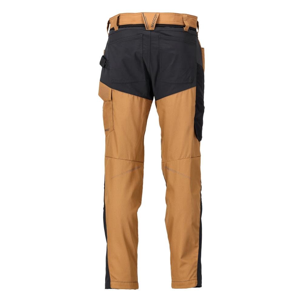 Pantaloni cu buzunare la genunchi, maro nuc/negru