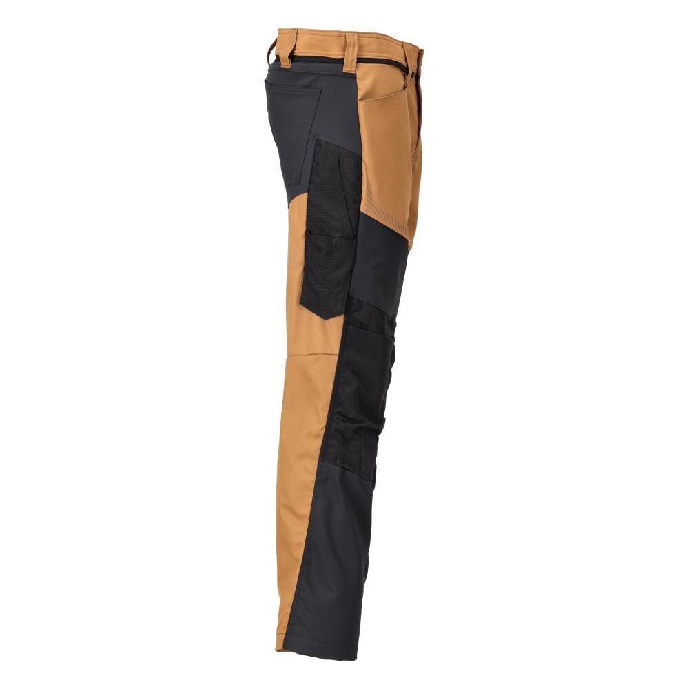 Pantaloni cu buzunare la genunchi, maro nuc/negru