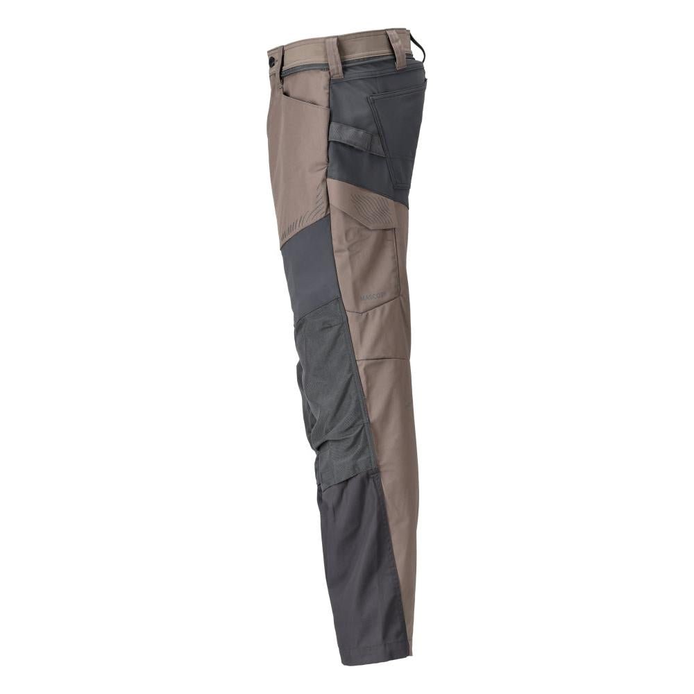 Pantaloni cu buzunare la genunchi, bej inchis nisip/gri antracit