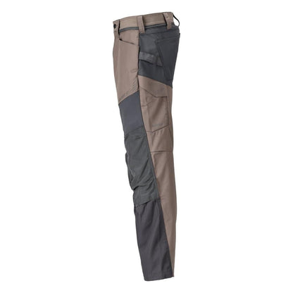 Pantaloni cu buzunare la genunchi, bej inchis nisip/gri antracit