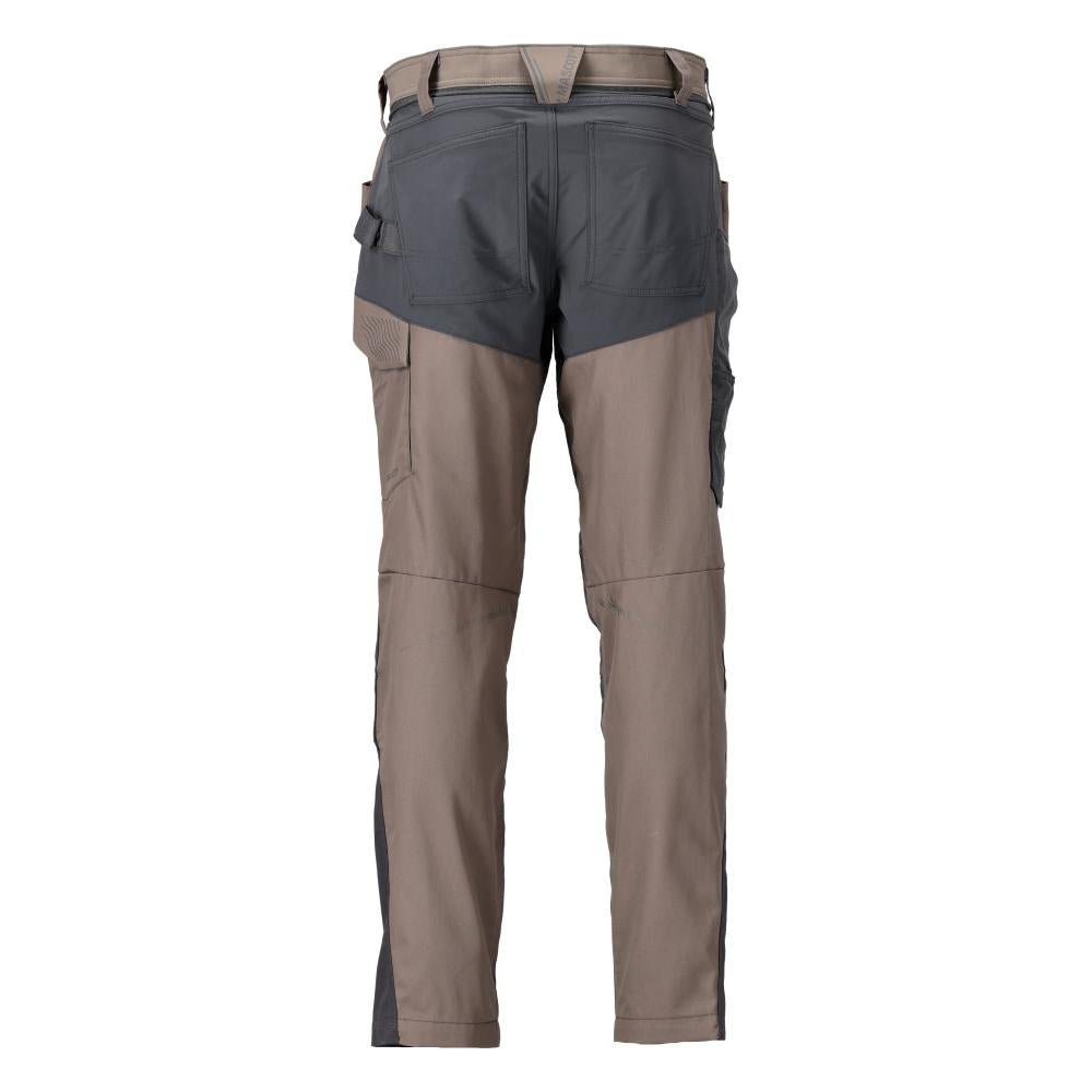 Pantaloni cu buzunare la genunchi, bej inchis nisip/gri antracit