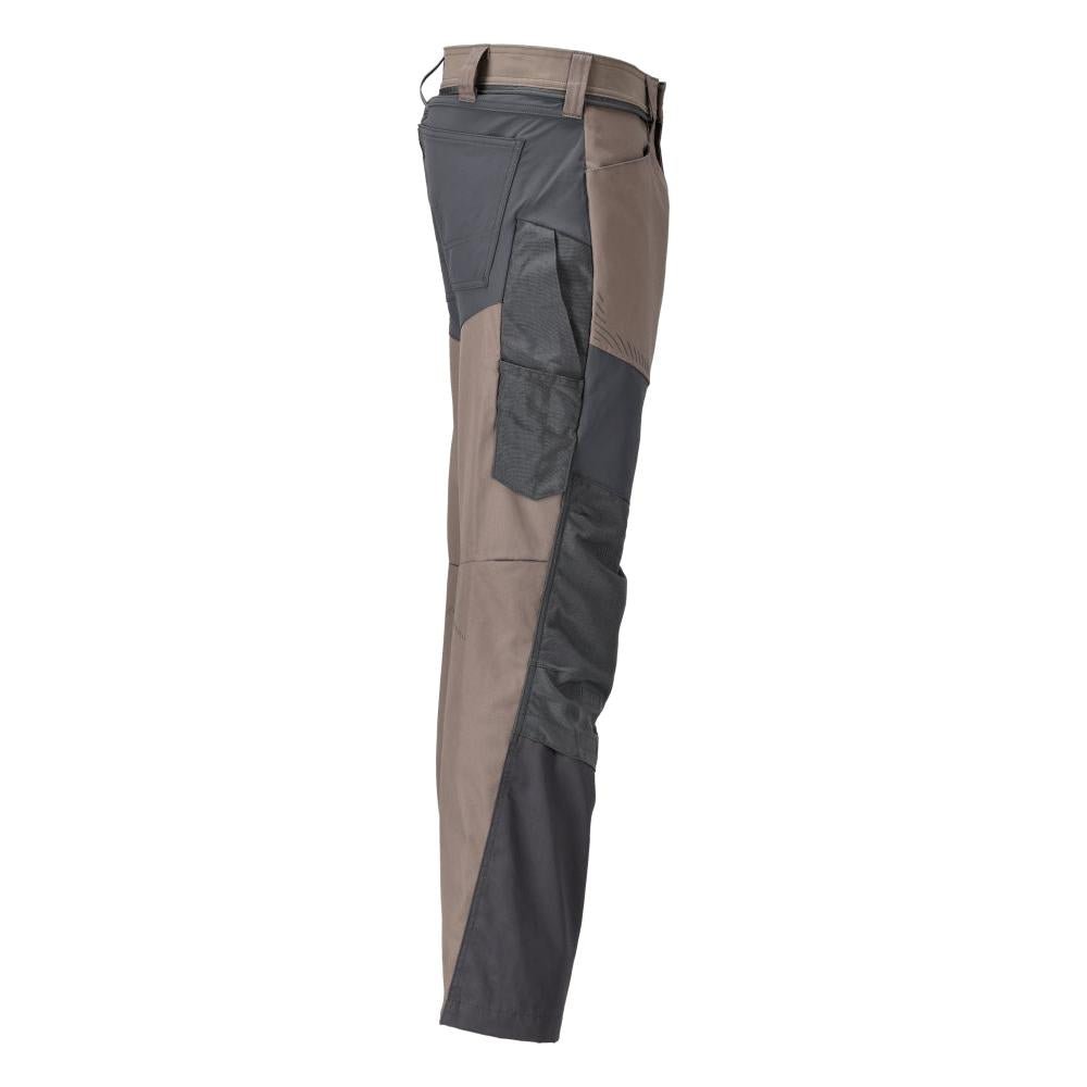 Pantaloni cu buzunare la genunchi, bej inchis nisip/gri antracit