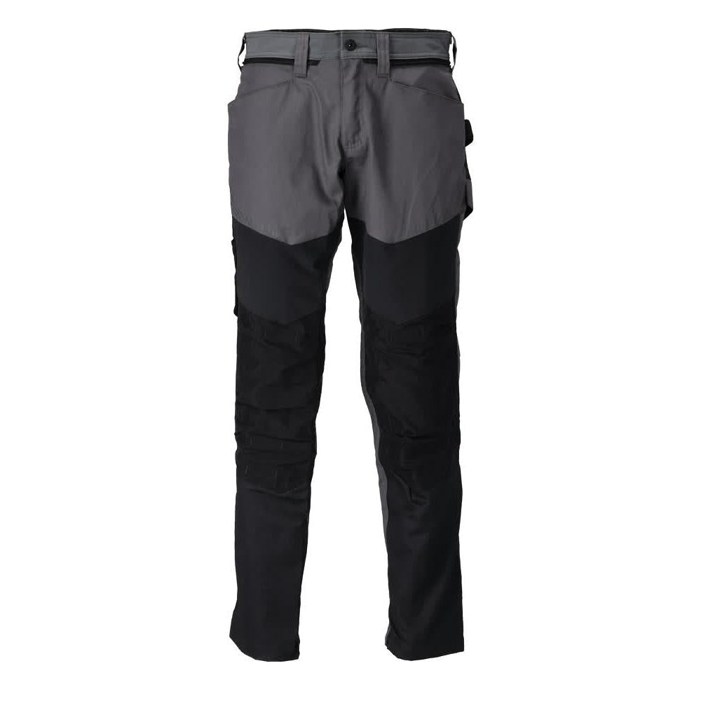 Pantaloni cu buzunare la genunchi, gri antracit/negru
