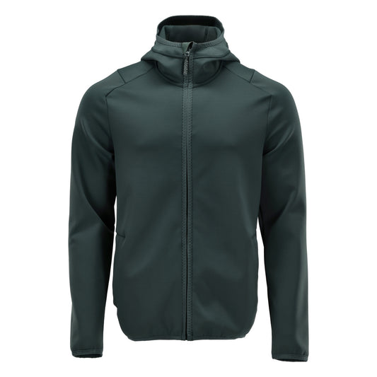 Pulover fleece, glugă, geacă microfleece cu fermoar, verde pădure