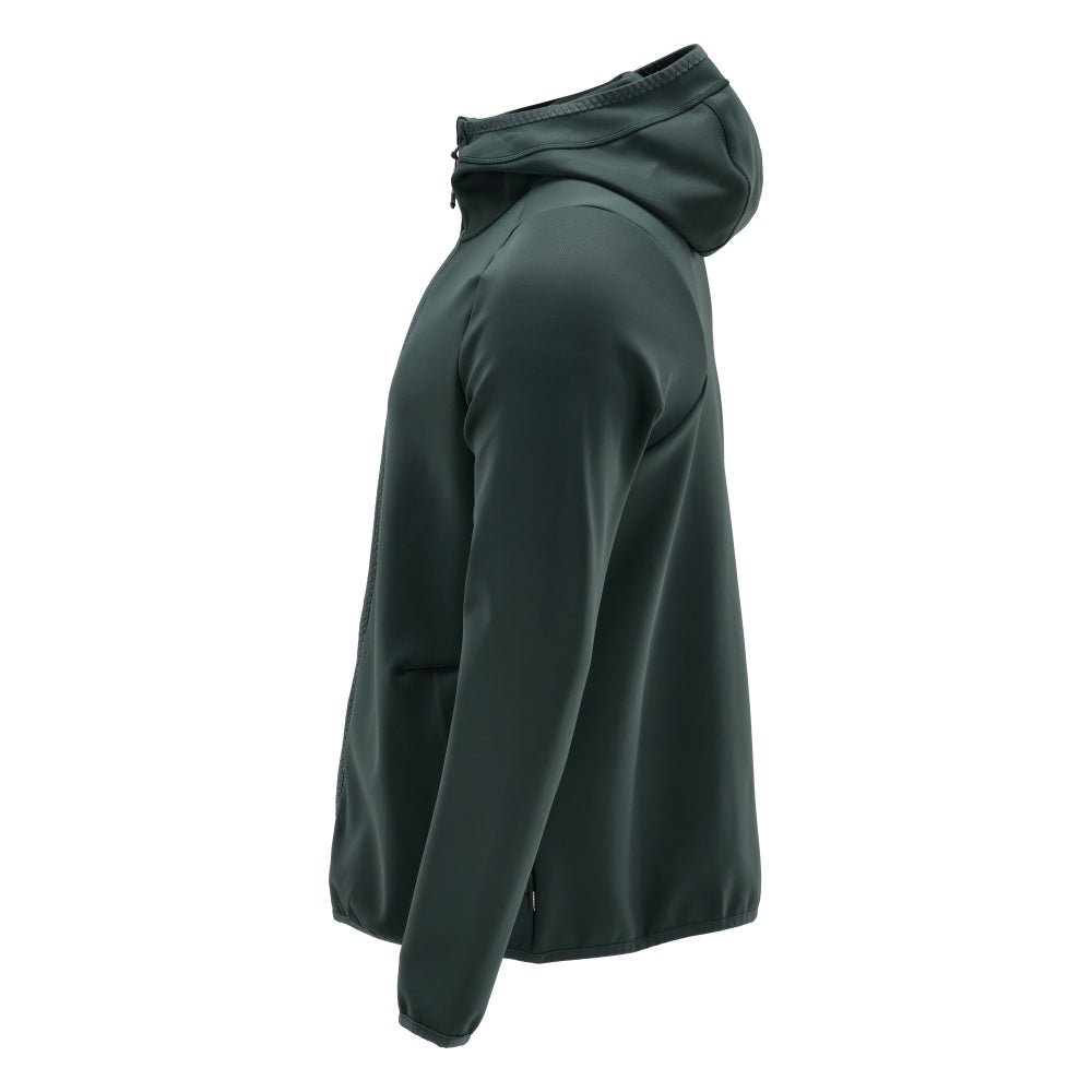 Pulover fleece, glugă, geacă microfleece cu fermoar, verde pădure