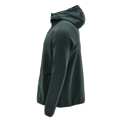 Pulover fleece, glugă, geacă microfleece cu fermoar, verde pădure