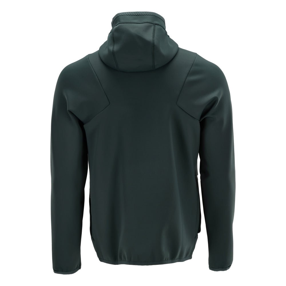 Pulover fleece, glugă, geacă microfleece cu fermoar, verde pădure