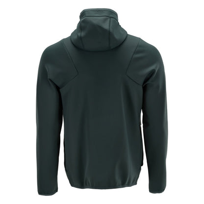 Pulover fleece, glugă, geacă microfleece cu fermoar, verde pădure