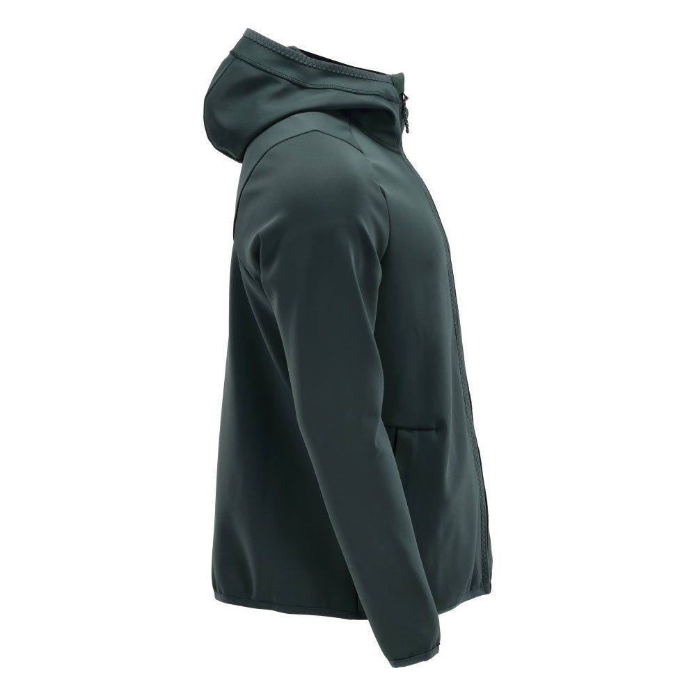 Pulover fleece, glugă, geacă microfleece cu fermoar, verde pădure