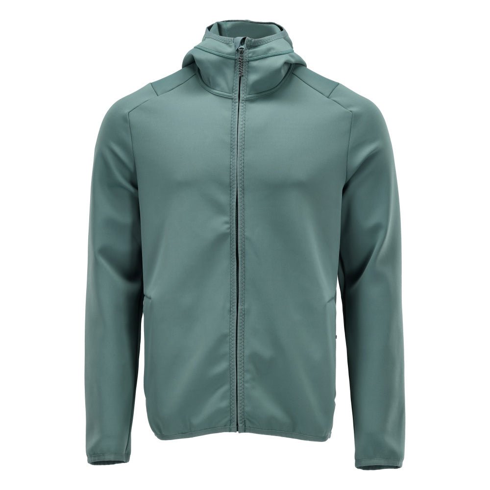 Pulover fleece, glugă, geacă microfleece cu fermoar, verde pădure deschis