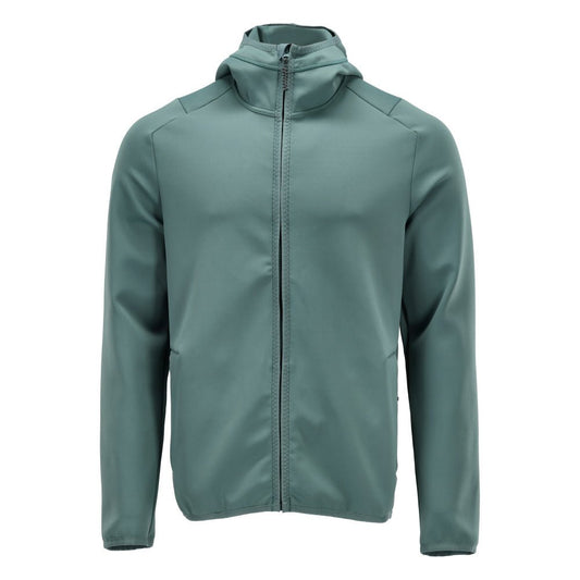 Pulover fleece, glugă, geacă microfleece cu fermoar, verde pădure deschis