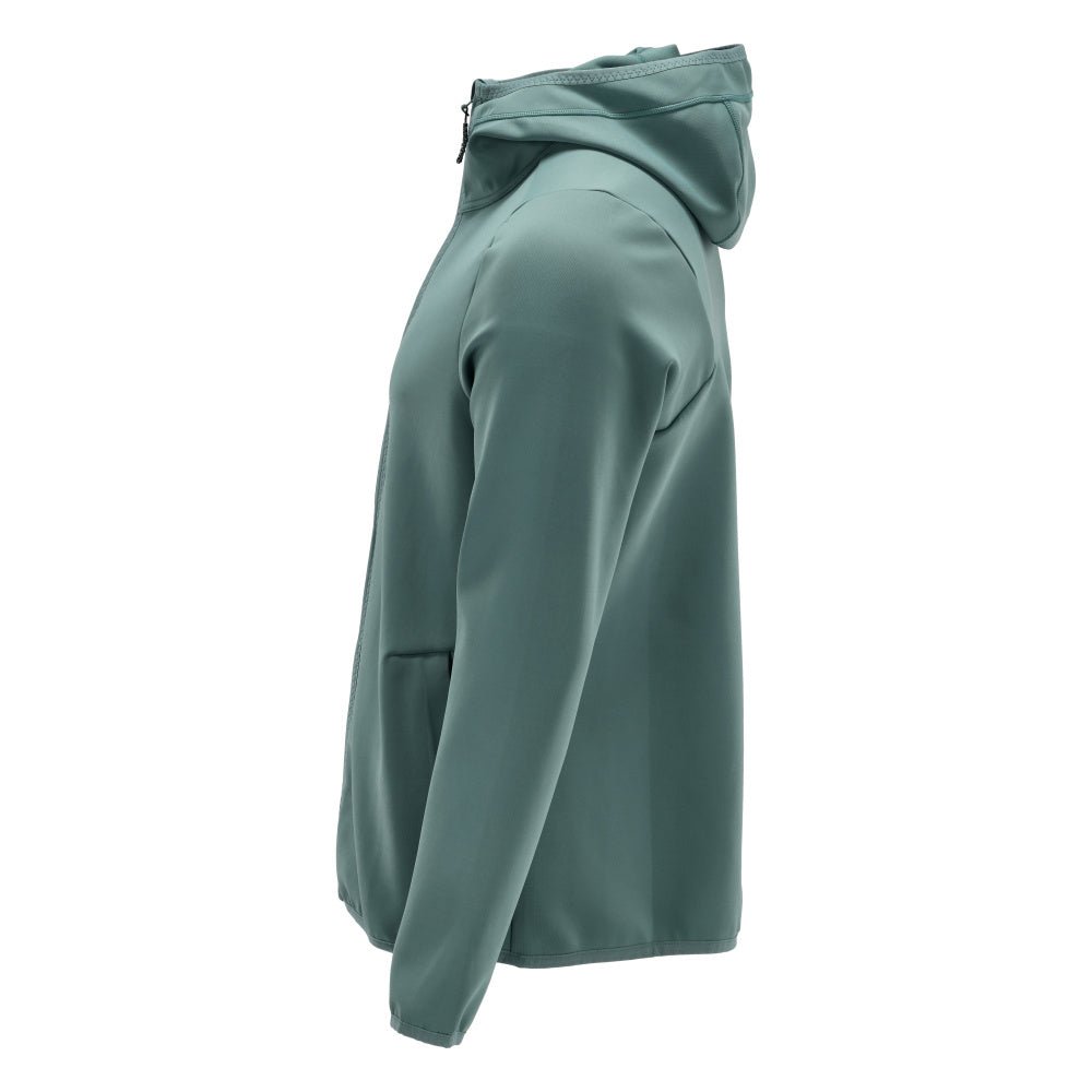 Pulover fleece, glugă, geacă microfleece cu fermoar, verde pădure deschis