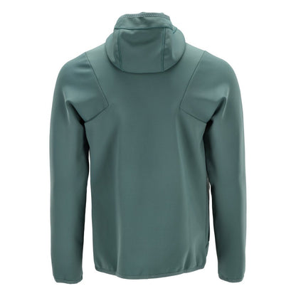 Pulover fleece, glugă, geacă microfleece cu fermoar, verde pădure deschis