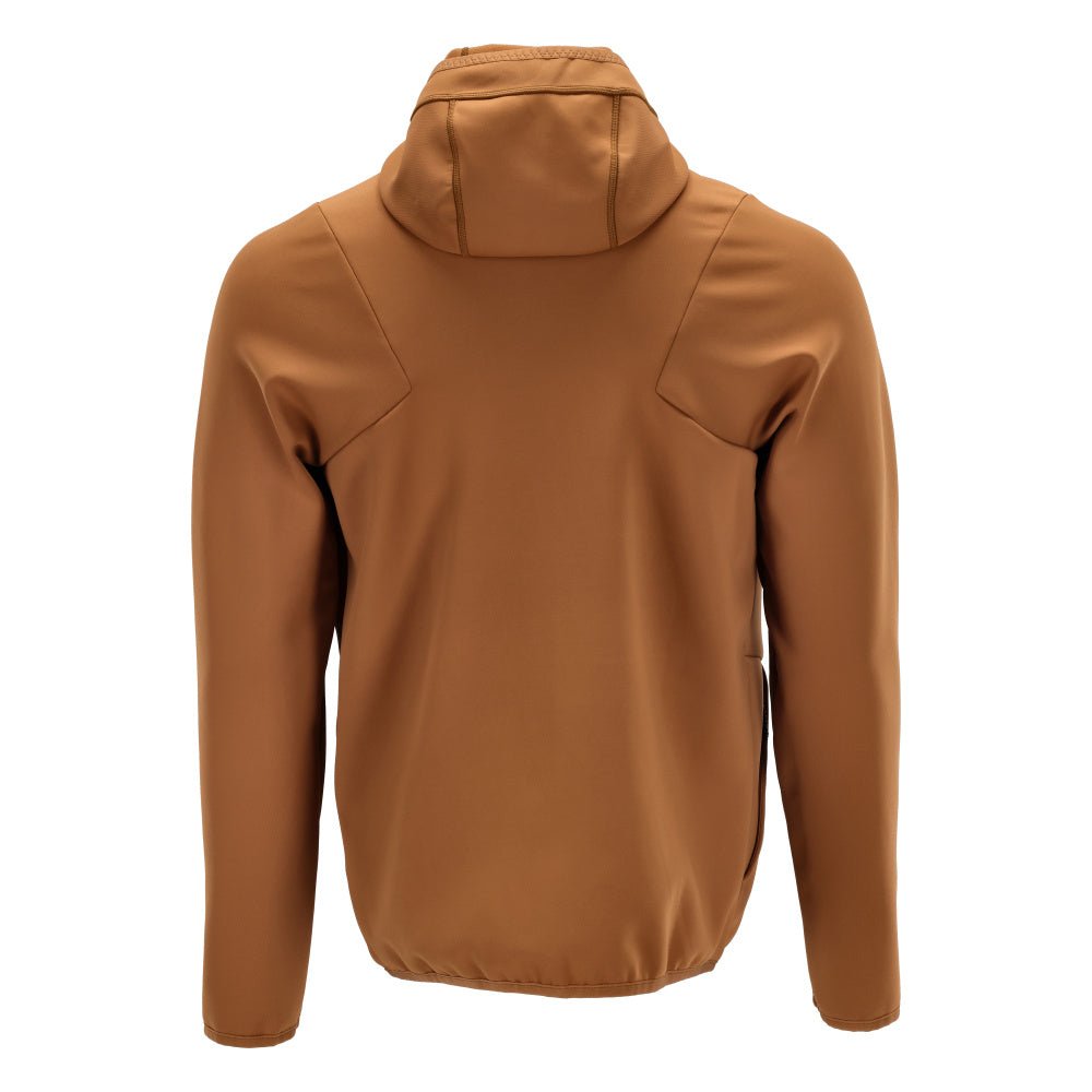 Pulover fleece, glugă, jachetă microfleece cu fermoar, maro nuci