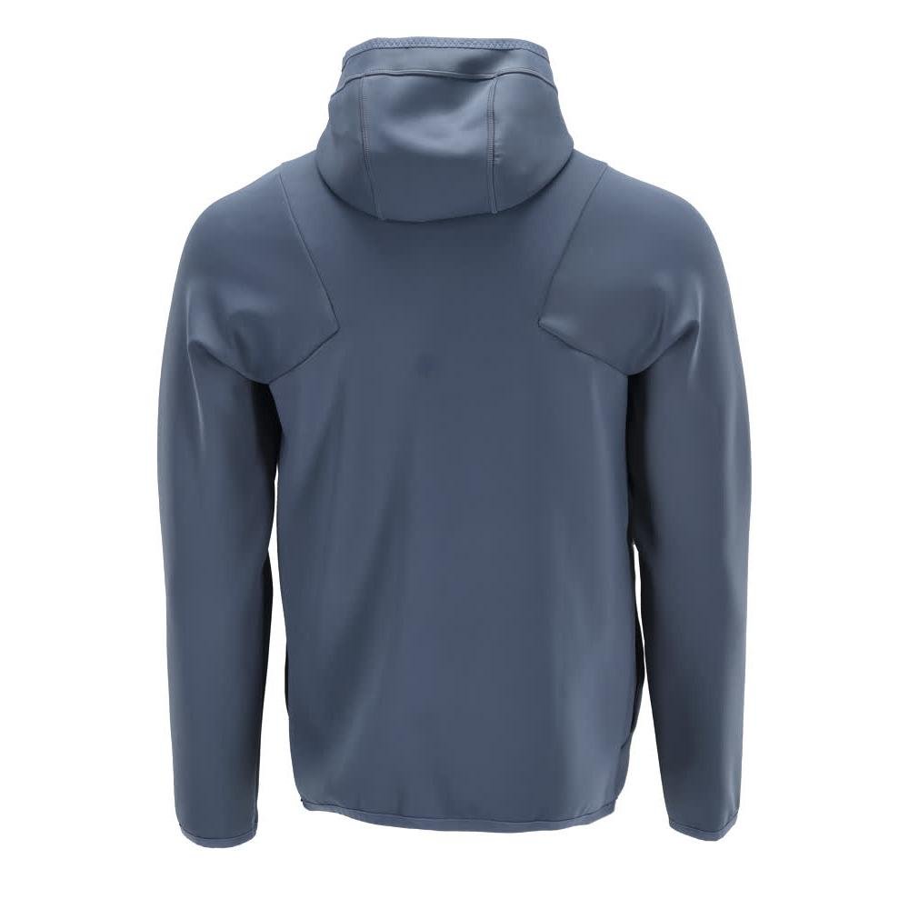 Pulover fleece, glugă, jachetă microfleece cu fermoar, albastru piatră