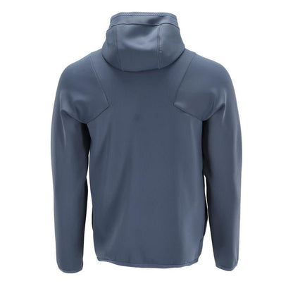 Pulover fleece, glugă, jachetă microfleece cu fermoar, albastru piatră