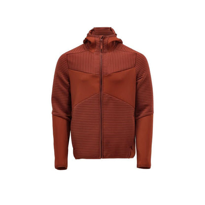 Pulover fleece, gluga, geaca microfleece cu fermoar, rosu toamna