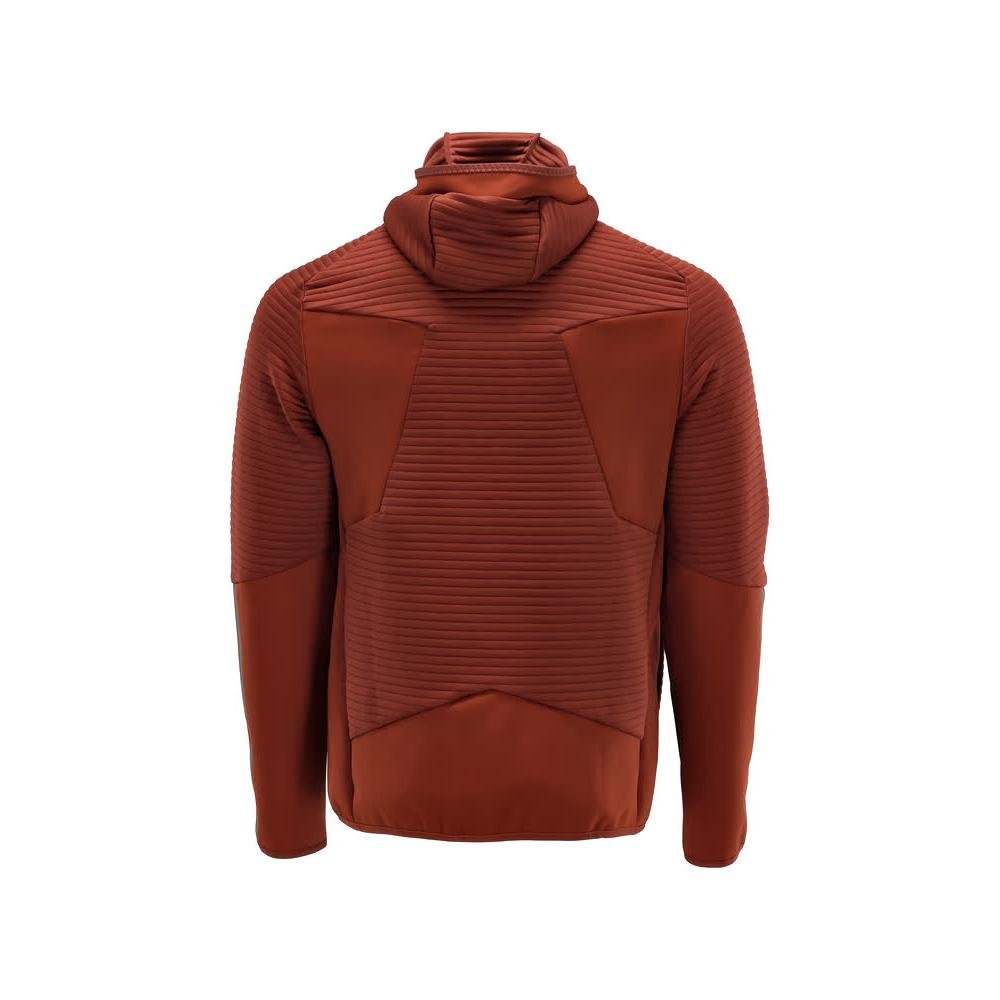 Pulover fleece, gluga, geaca microfleece cu fermoar, rosu toamna
