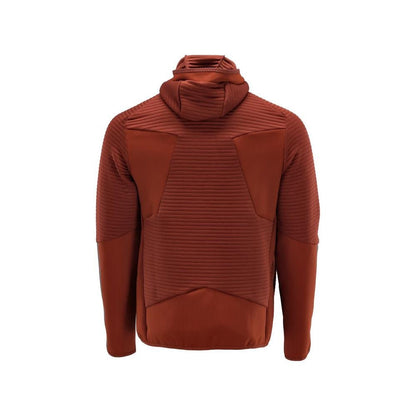 Pulover fleece, gluga, geaca microfleece cu fermoar, rosu toamna