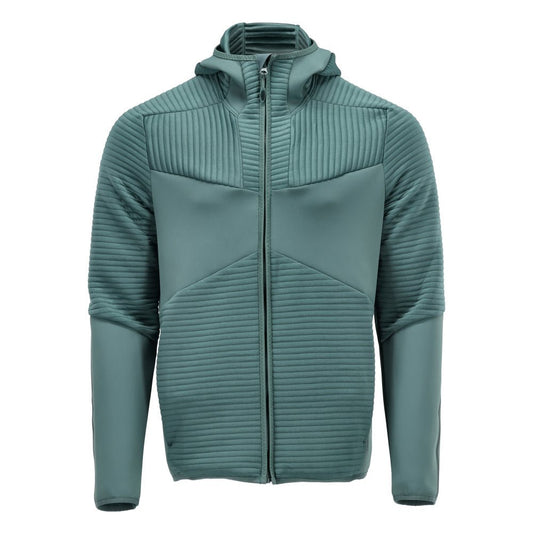 Pulover fleece, glugă, geacă microfleece cu fermoar, verde pădure deschis