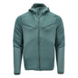 Pulover fleece, glugă, geacă microfleece cu fermoar, verde pădure deschis