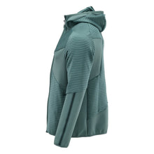 Pulover fleece, glugă, geacă microfleece cu fermoar, verde pădure deschis