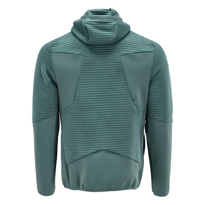 Pulover fleece, glugă, geacă microfleece cu fermoar, verde pădure deschis