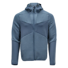 Pulover fleece, glugă, jachetă microfleece cu fermoar, albastru piatră