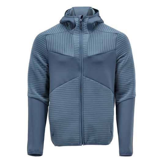 Pulover fleece, glugă, jachetă microfleece cu fermoar, albastru piatră