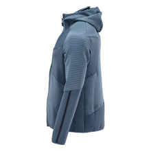 Pulover fleece, glugă, jachetă microfleece cu fermoar, albastru piatră