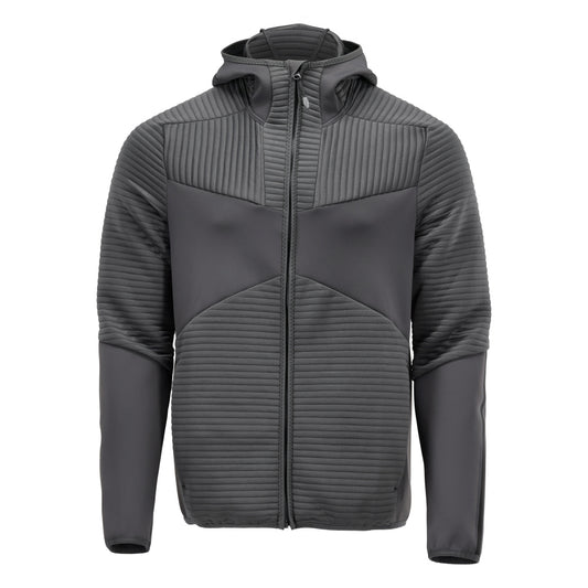 Pulover fleece, glugă, jachetă microfleece cu fermoar, gri antracit