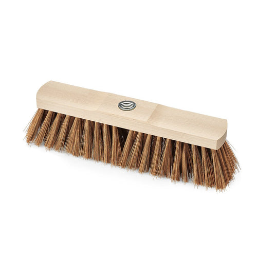 Mătura industrială Nölle Profi Brush de 30 cm, din fibră de cocos și polipropilenă, cu filet pentru montarea pe mâner, produsă de Nölle Profi Brush Bürsten- & Pinseltechnik e.K., are peri rigizi de culoare maro și un orificiu central filetat pentru fixarea mânerului, prezentată pe un fundal alb.