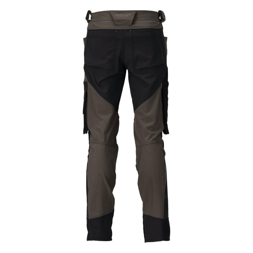 Pantaloni cu buzunare pentru genunchi, stretch, pantaloni deschisi, antracit inchis/negru