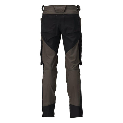 Pantaloni cu buzunare pentru genunchi, stretch, pantaloni deschisi, antracit inchis/negru