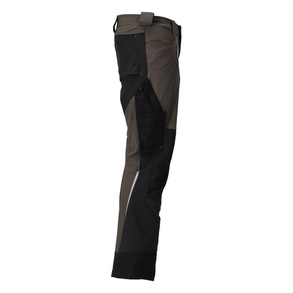 Pantaloni cu buzunare pentru genunchi, stretch, pantaloni deschisi, antracit inchis/negru
