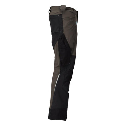 Pantaloni cu buzunare pentru genunchi, stretch, pantaloni deschisi, antracit inchis/negru
