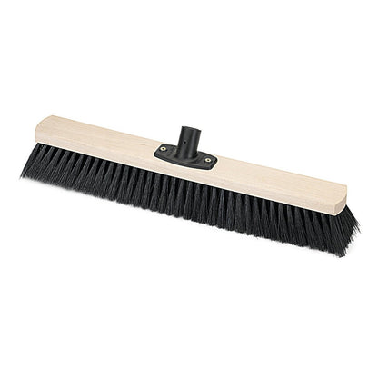 Nölle Profi Brush Power Stick Saalbesen Qualitätsmischung de la Nölle Profi Brush Bürsten- & Pinseltechnik e.K. dispune de peri negri, un bloc de lemn dreptunghiular și o gaură centrală pentru fixarea mânerului pentru o performanță fiabilă.