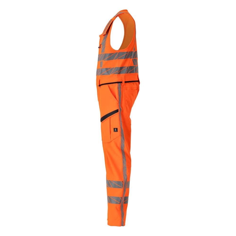 Pantaloni combinati cu buzunare pe coapse, pantaloni combinati stretch, portocaliu hi-vis