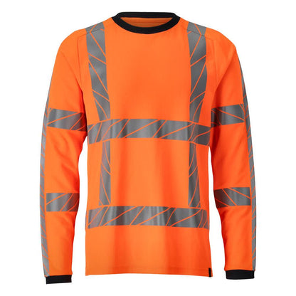 Tricou, maneca lunga, tricou modern fit, portocaliu hi-vis