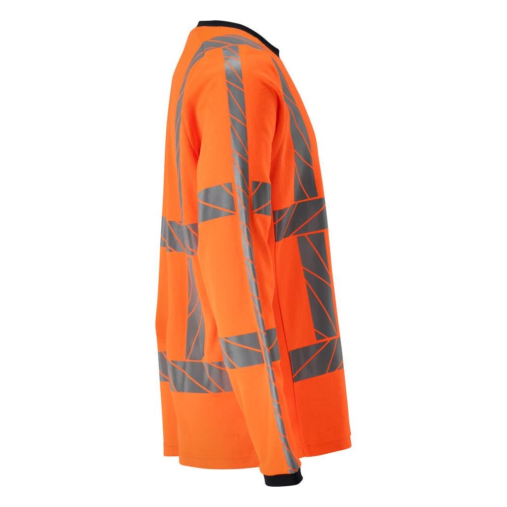 Tricou, maneca lunga, tricou modern fit, portocaliu hi-vis