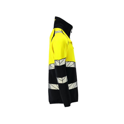 Pulover din lână cu jachetă din microfleece cu fermoar
