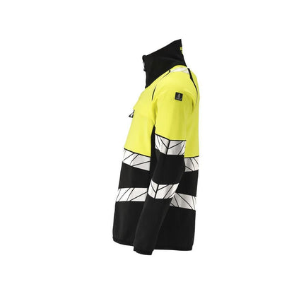 Pulover din lână cu jachetă din microfleece cu fermoar