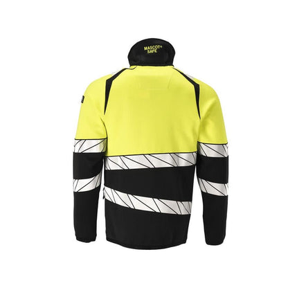 Pulover din lână cu jachetă din microfleece cu fermoar