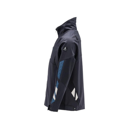 Geacă de lucru, stretch, cu fermoar metalic, negru-albastru