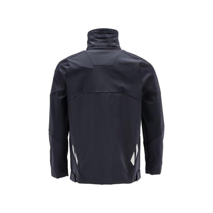Geacă de lucru, stretch, cu fermoar metalic, negru-albastru
