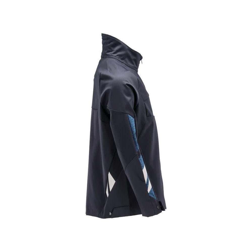 Geacă de lucru, stretch, cu fermoar metalic, negru-albastru