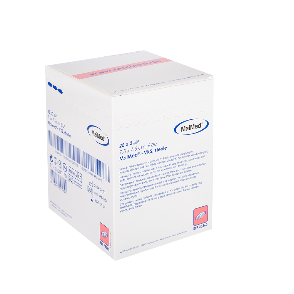 MaiMed-VKS-comprese sterile din lână, 25x2 bucăți/cutie