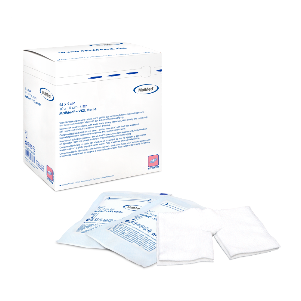 MaiMed-VKS-comprese sterile din lână, 25x2 bucăți/cutie